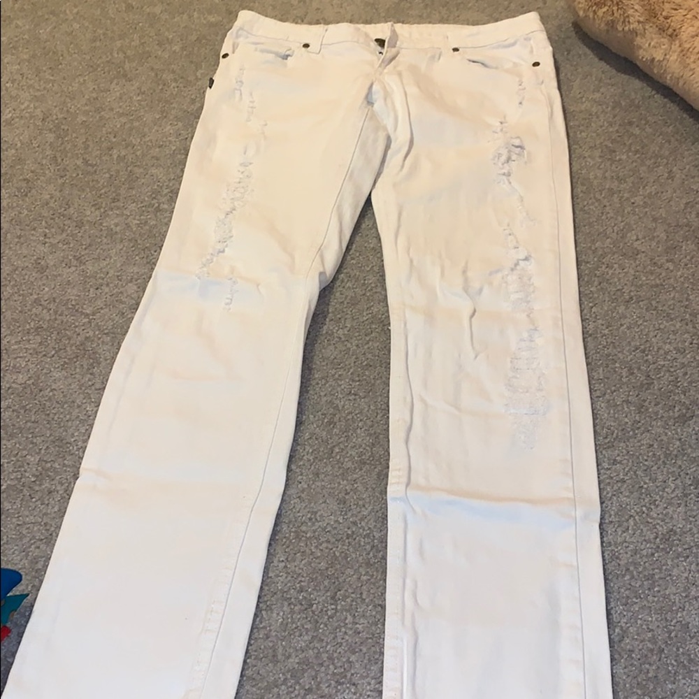 white ripped jeans